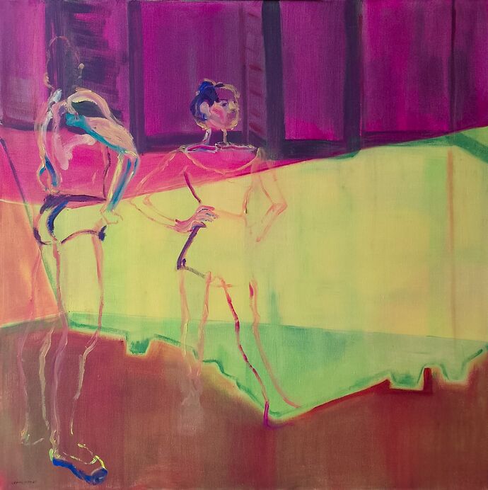 Spotlight, 100x100cm oil on linen canvas