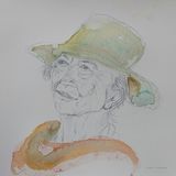 Portrait in silverpoint and watercolour