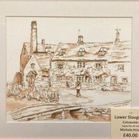 164 Lower Slaughter Sepia pen & Ink