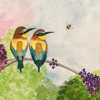 173 The Bee eater's Lunch MixedMedia