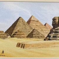 202 Pyramids,Egypt Watercolour