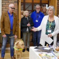 Kevin Beesting with Spencer opening the exhibition 2018 with Janet