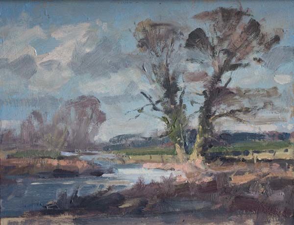 River Landscape Plein Air Sketch