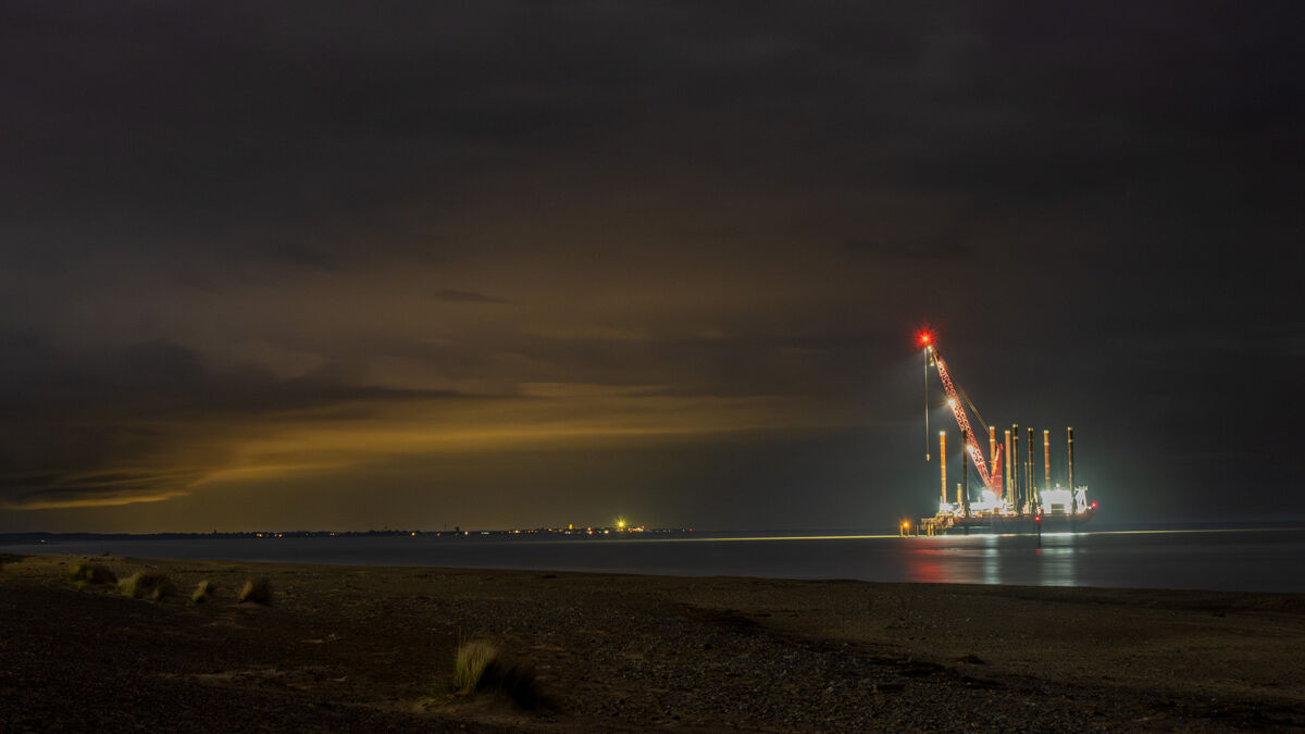 Sizewell Sea at Night