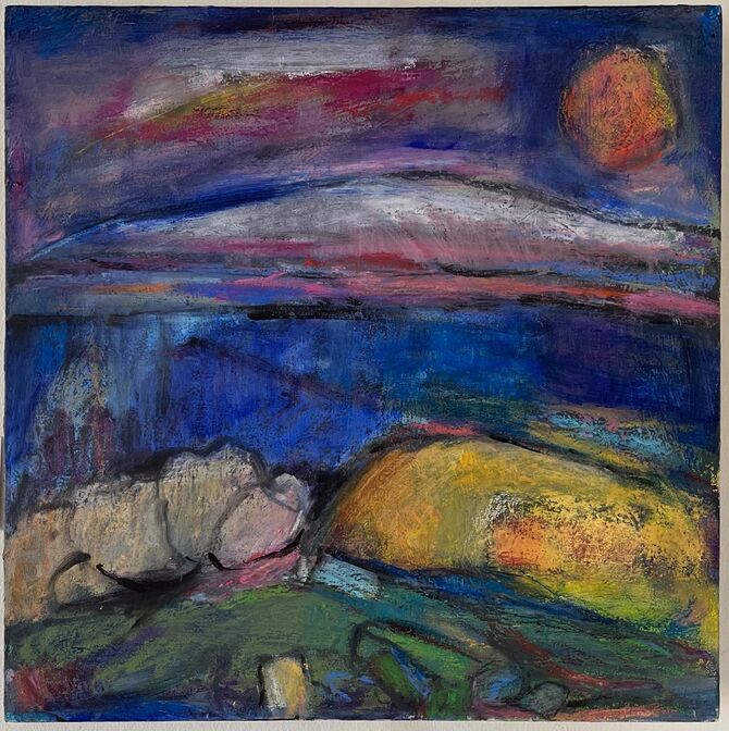 Islay mixed media 40x40cm