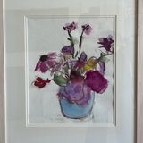 flowers in a bluevase watercolour 45x55cm