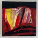 hill farm mixed media 30x30cm