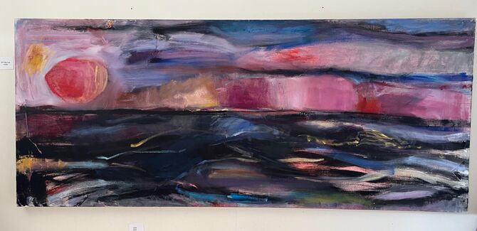 setting sun oil 180x75cm