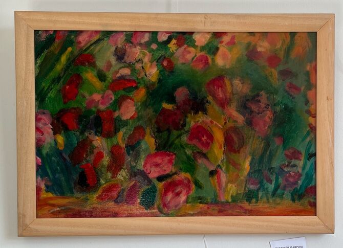 summer garden oil and resin 60x40cm