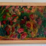 summer garden oil and resin 60x40cm