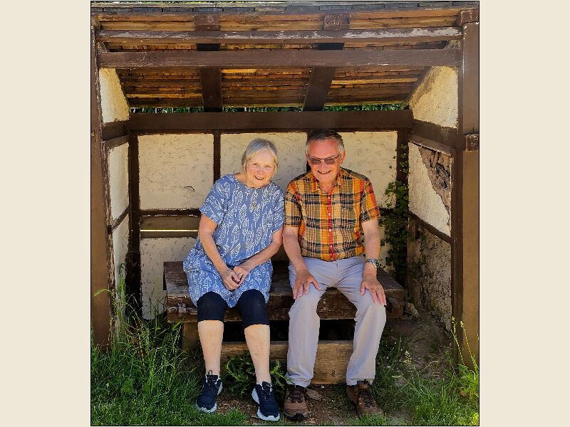 Cosmeston -Peter & Ethne in the Outside Toilet