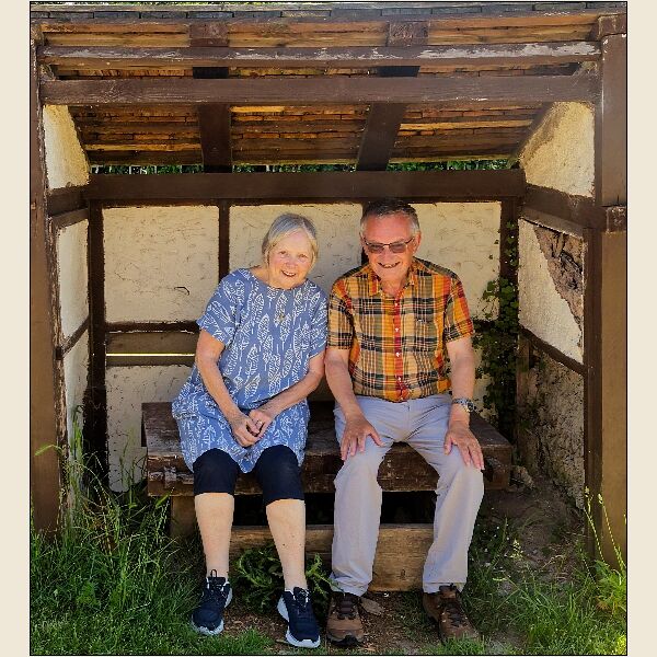 Cosmeston -Peter & Ethne in the Outside Toilet