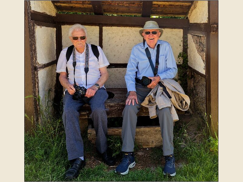 Cosmeston -Russell & Brian in the Outside Toilet