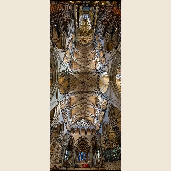 Print: Salisbury Cathedral Ceiling Panoramic by Geoff Mallin - First