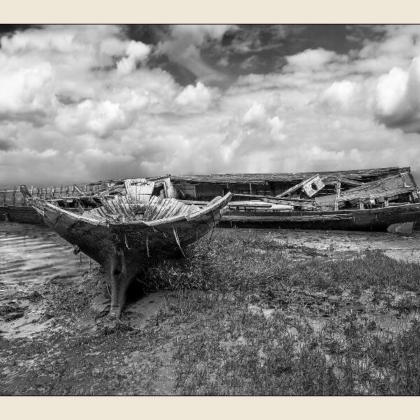 Print: Pin Mill Wrecks by Geoff Mallin - Third