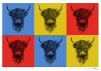 Warhol Style Highland Cow