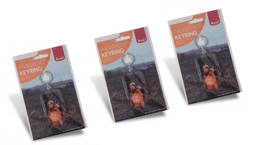 Pack of 3 Photo Passport Keyrings Special Offer