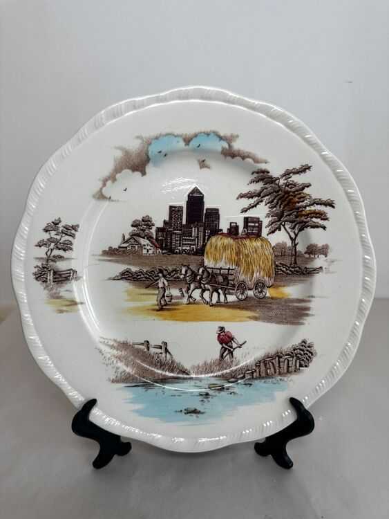 Landscape with haywain and City Skyline