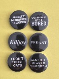Set of six best selling badges (black)
