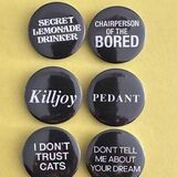 Set of six badges (black)