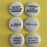 Set of six badges (white)