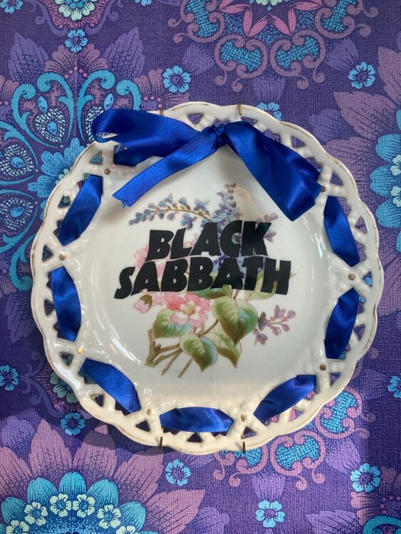 Hand printed Black Sabbath plate