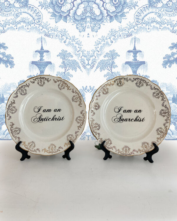 Antichrist/Anarchist vintage plates