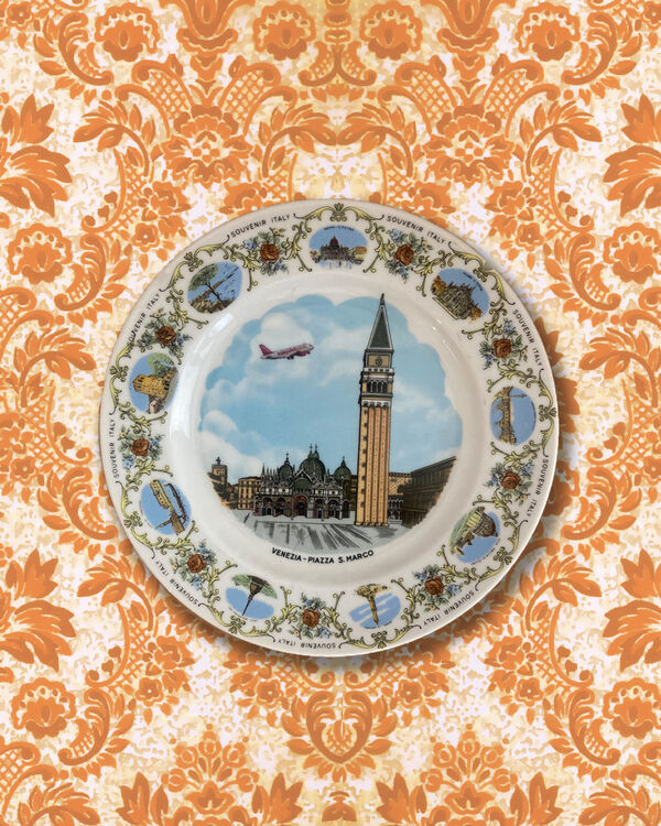 easyJet hand printed vintage Venice plate