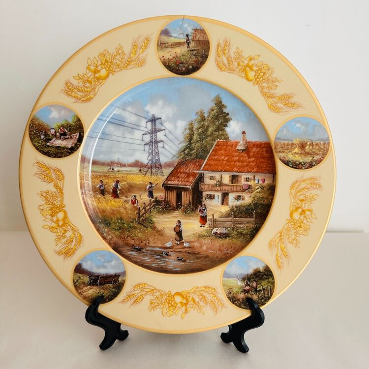 Farmstead and Pylon hand printed plate