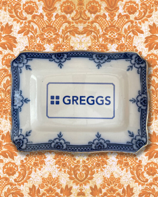 Greggs hand printed rectangular vintage plate