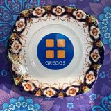 Hand printed Greggs plate