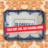 Greggs hand printed rectangular vintage plate