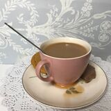 PInk Cup with Ginger Nut