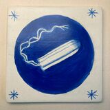 Tampon hand painted tile