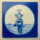 Tinky Winky Teletubby hand painted tile