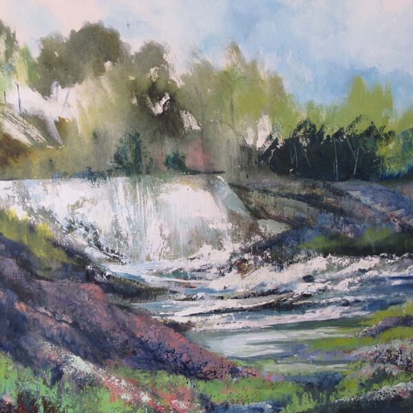 Highland Waterfall Waterfall painting