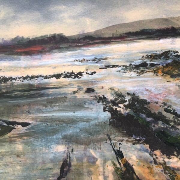 Estuary at Twilight, Northumberland Coast Northumberland coast painting