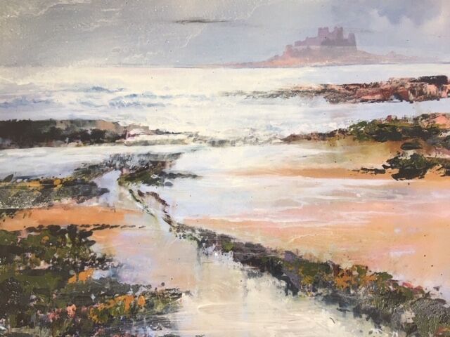 Bamburgh castle painting