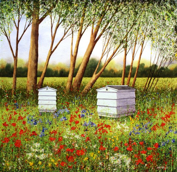 Bee Hives in a Summer Meadow (Sold)