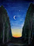 Dying Light , rising moon (and Venus)