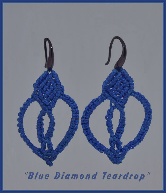 Blue Diamond Teardrop Earrings