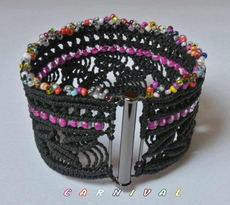 Carnival, Bracelet, Macrame, Bronze