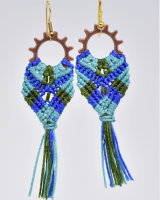 Faux Steam Punk Macrame Earrings
