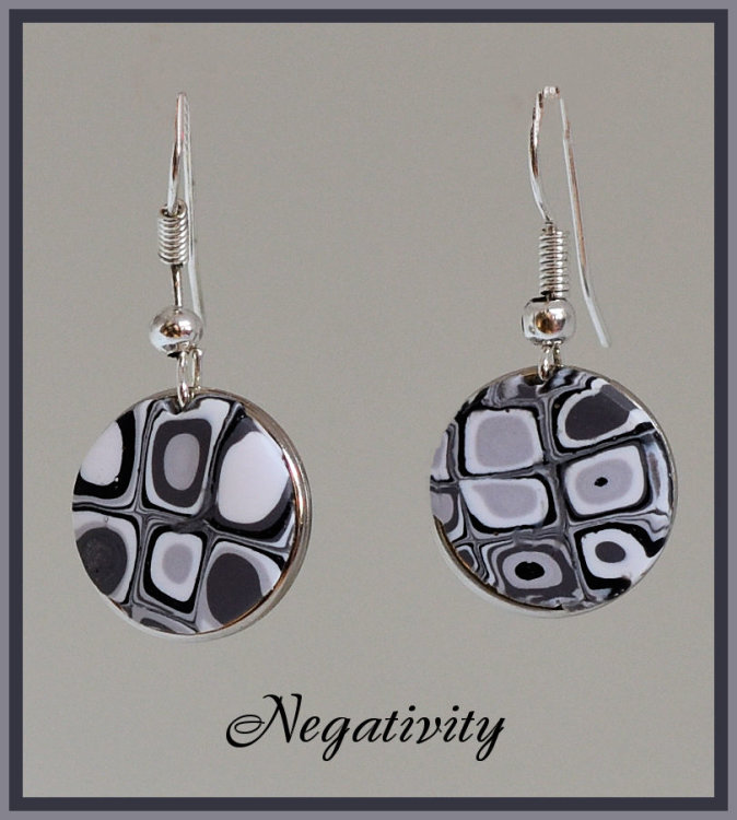 Negativity Earrings, Fish hook wires.
