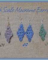 Fish Scale Macrame Earrings "Fish Scale" Macrame Earrings