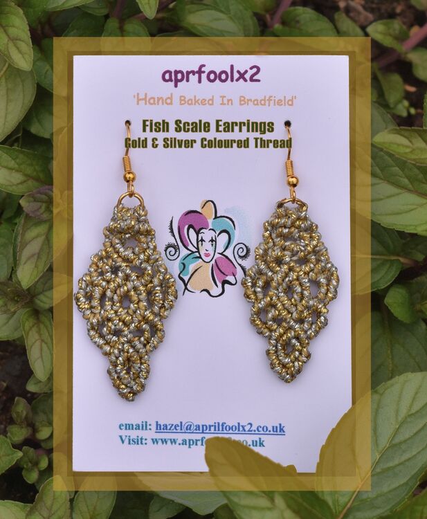 Gold & Silver Colour - Fish Scale Earrings