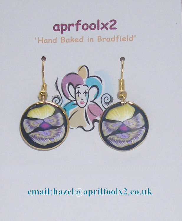 Purple Pansy earrings