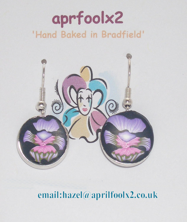 Violet Pansy earrings