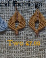 "Autumns In The Air" Macrame Earrings Macrame Leaf Earrings