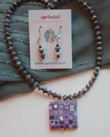 Lavender Blue Pendant & Earrings